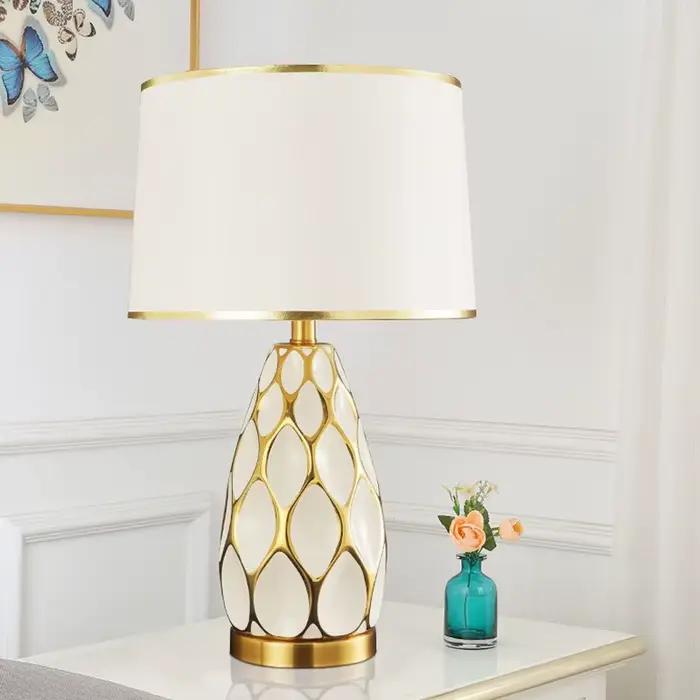 Lampe de table en céramique nordique, chambre à coucher américaine, lampe de chevet simple, salon moderne, bureau modèle, décoration de chambre, lampe de bureau