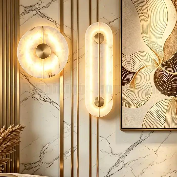 Applique murale en marbre d'albâtre élégante pour chambre, salon, entrée et cuisine occasions spéciales-decoration intérieure moderne