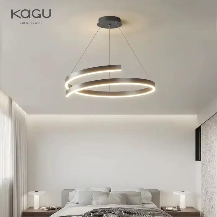 Lustre en spirale noir blanc moderne pour salon chambre salle à manger cuisine intérieur variable montage en surface LED 249-2000 lumens trois sources lumineuses
