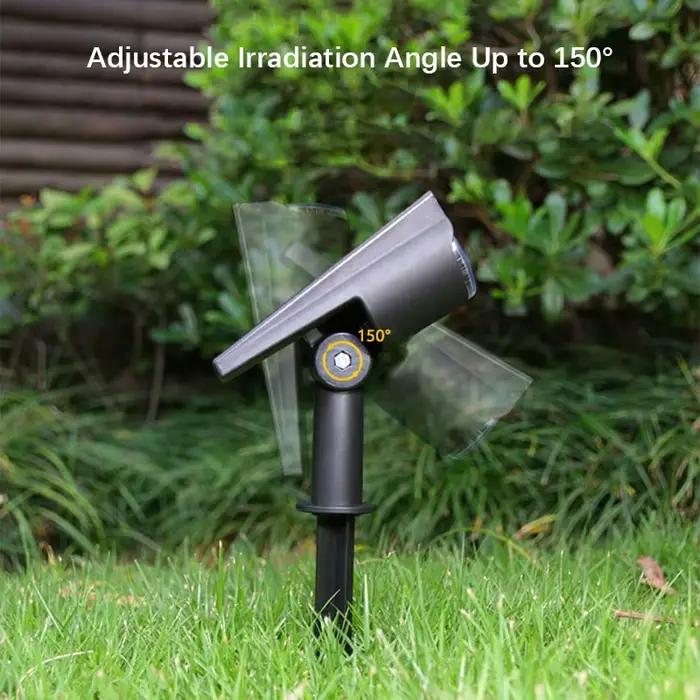Projecteurs solaires avec montage au sol/mur, éclairage paysager LED marche/arrêt automatique pour arbres de pelouse de jardin