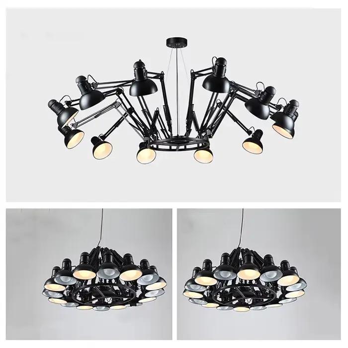 DearIngo-Lustre araignée flexible à bras long, en métal, éclairage d'intérieur, luminaire de plafond, idéal pour un loft, une salle à manger ou un foyer