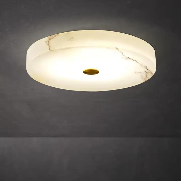 Plafonnier Circulaire en Marbre de Style Nordique de 30cm, Luminaire de Luxe pour Chambre à Coucher, Salon, délégations, Couloir