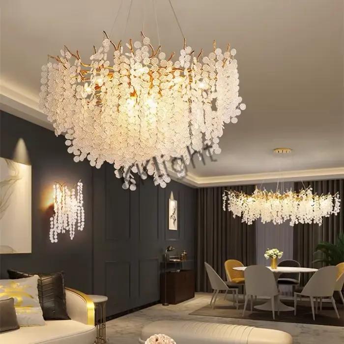 Lustre en cristal de luxe pour salon et salle à manger, décoration artistique pour la maison, lustres d'intérieur modernes, luminaire Ludéviation, 2025