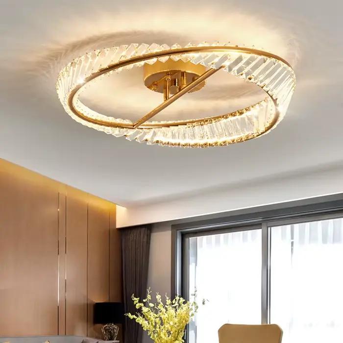 Luminaires de plafond de luxe 2026, lampes à LED modernes en cristal pour chambre à coucher, lustres pour salon, luminaires d'intérieur
