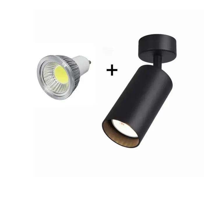 Spot lumineux LED GU10 pour le plafond, éclairage d'intérieur, résistant à 360 °, surface rotative, luminaire décoratif, idéal pour un foyer ou une chambre à coucher, AC 110/220V