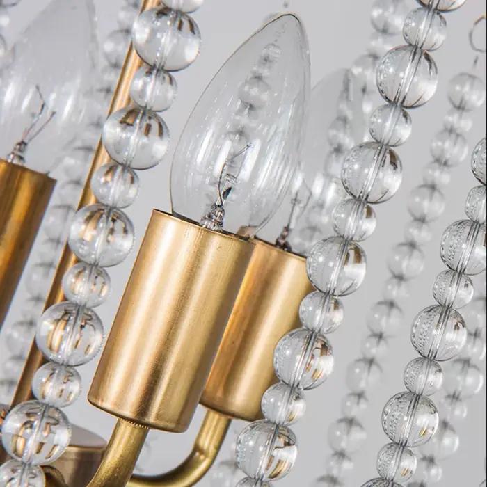 Lustre de luxe en perles de cristal, Design rétro cage à oiseaux, lumière moderne de Style campagnard français pour chambre à coucher, cuisine, couloir