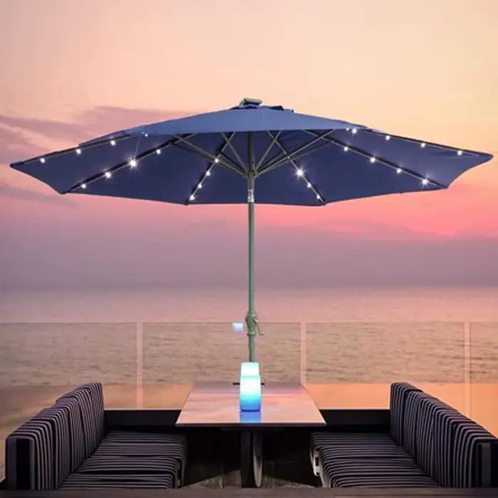 Lampe solaire décorative pour parasol de jardin, alimentée par l'énergie solaire, pour extérieur, jardin, cour, terrasse, piscine, pelouse