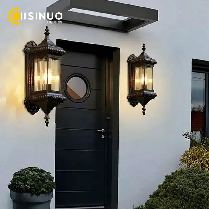 Applique murale extérieure vintage, lampe de porche rétro, appliques de villa, étanche IP65, luminaire de jardin extérieur, couleur café, douille E27