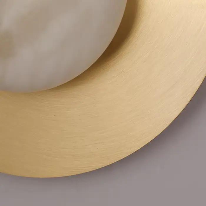 Applique Murale LED de Luxe Nordique en Albâtre et Laiton Bronze Antique, Éclairage Décoratif pour Hôtels, Villas et Chambres