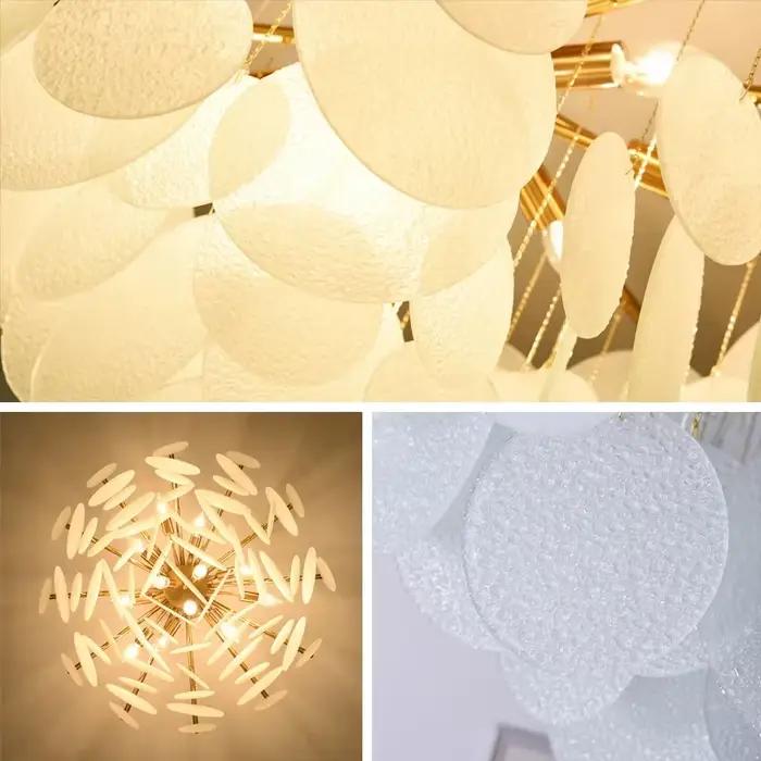 Plafonnier LED suspendu en verre au design moderne, design luxueux, éclairage d'intérieur, luminaire décoratif de plafond, idéal pour un salon, une salle à manger, une chambre à coucher ou un hall, no