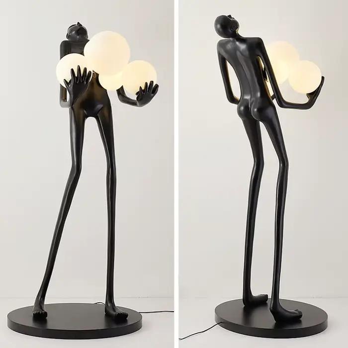 Lampadaire humanoïde nordique, sculpture design, décoration de hall d'exposition, lampe de salon, lampe de chambre à coucher, lampe de style Halloween