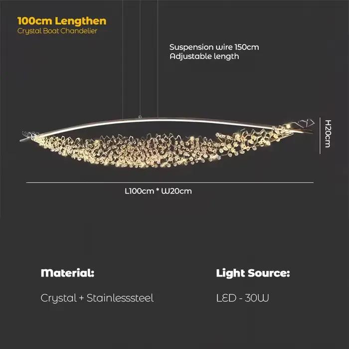Lustre LED suspendu de luxe en cristal pour restaurant, terrasse, îlot, style italien, luminaire hau