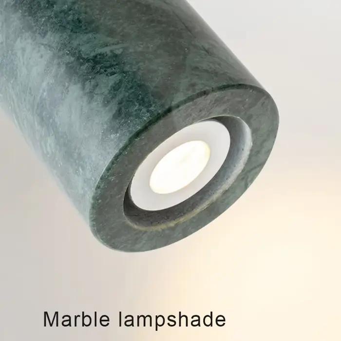 Lampe suspendue cylindrique en marbre LED moderne pour table à manger, éclairage de luxe pour chambre à coucher, salon, décoration de la maison