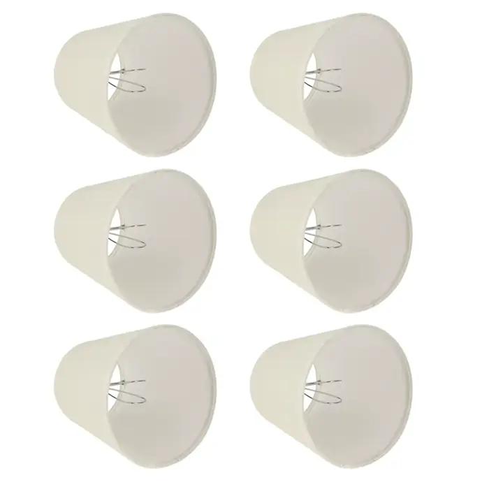 Couvercle d'abat-jour en tissu pour ampoules E14, style moderne et simple, couleur crème, lampe murale, lustre, décoration de la maison, 6 pièces