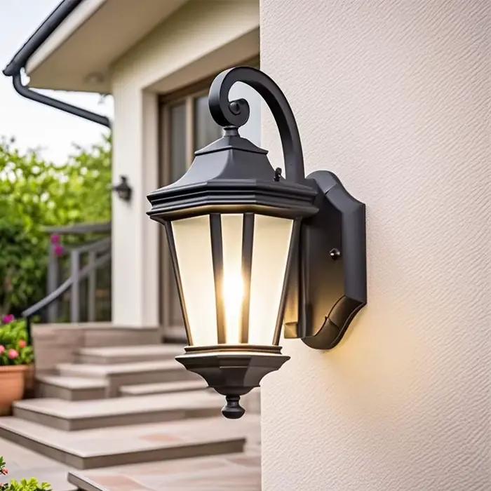 Applique murale LED extérieure moderne et étanche, éclairage d'entrée minimaliste pour cour, jardin et design extérieur