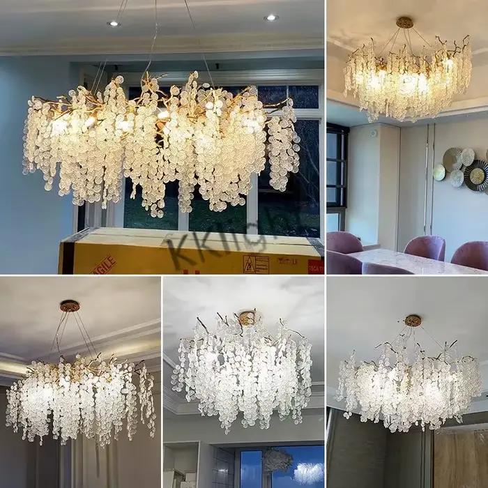 Lustre en cristal de luxe pour salon et salle à manger, décoration artistique pour la maison, lustres d'intérieur modernes, luminaire Ludéviation, 2025