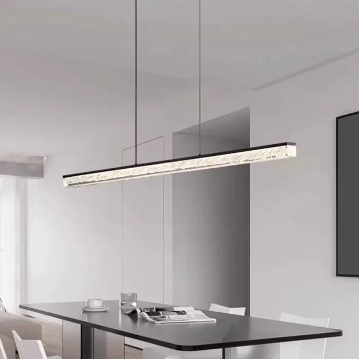 Lampe suspendue linéaire minimaliste italienne, design moderne, longue bande lumineuse haut de gamme pour table à manger, bar, cuisine, décoration de la maison.