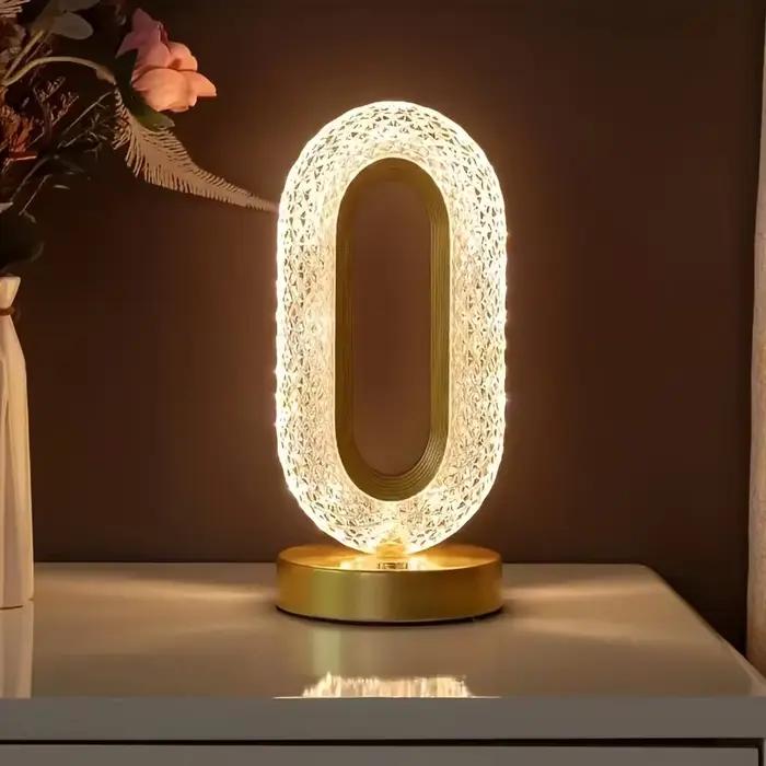Lampe de Table ovale de luxe moderne, Rechargeable par USB, en cristal, pour salon, chambre à couche