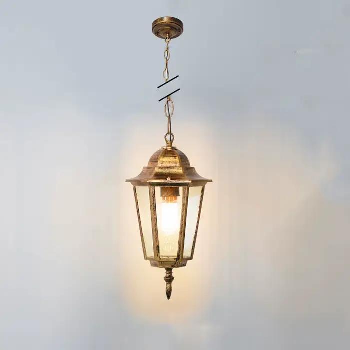 Rétro Restaurant lustre européen extérieur étanche éclairage allée balcon couloir Gazebo lampes suspendues