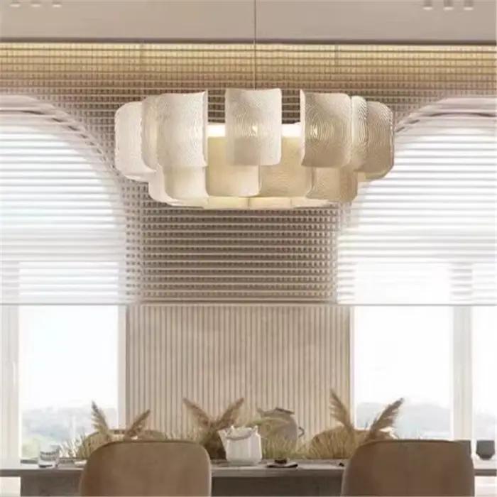 Salon créatif grand lustre minimaliste Wabi Sabi LED lustre pour Villa chambre maison nordique blanc hall suspension lampe
