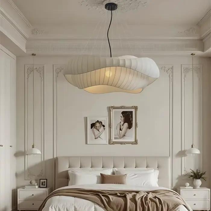 Lustre Led de Style médiéval français, décoration de la maison, chambres principales et d'amis, Restaurants, hôtels, luminaires en tissu