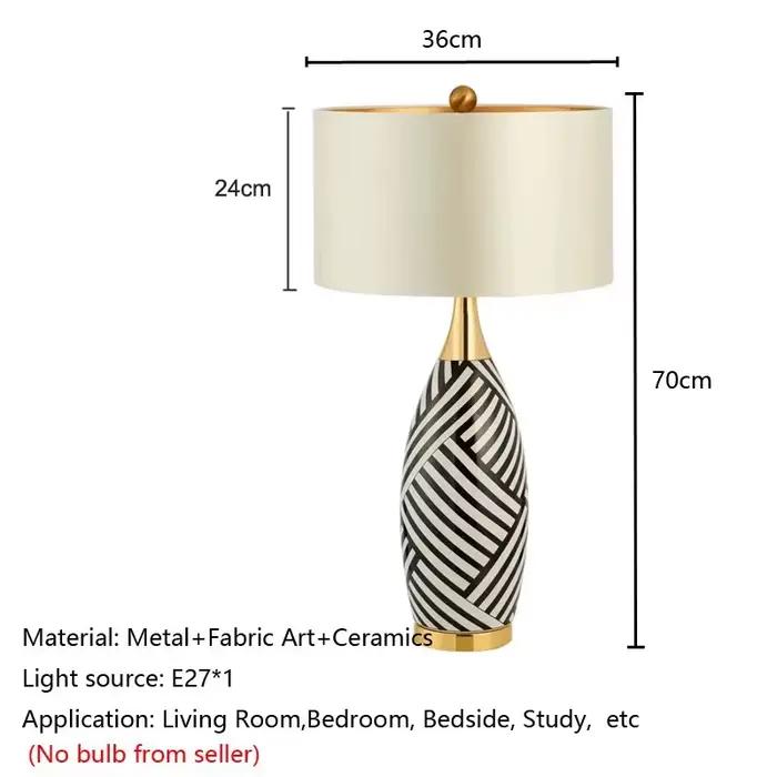 Lampe de table moderne en tissu, créative, en céramique, style européen et américain, pour salon, bureau, chambre à coucher, chevet, décoration de salle d'exposition, lampe de bureau