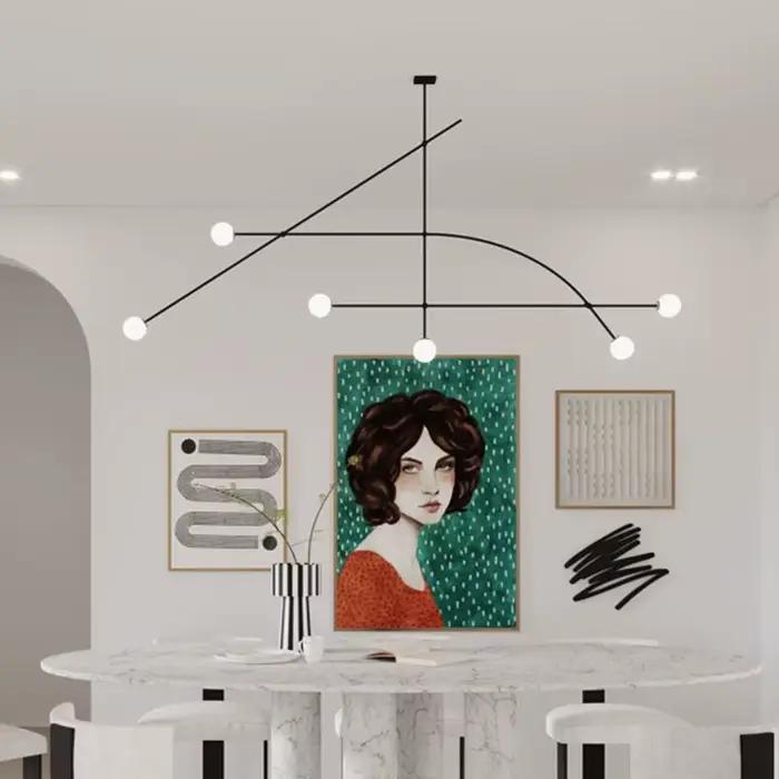 Plafonnier suspendu noir moderne avec verre dépoli pour salon chambre à coucher restaurant design contemporain luminaires装饰性吊灯现代黑色设计适用于客厅卧室餐厅