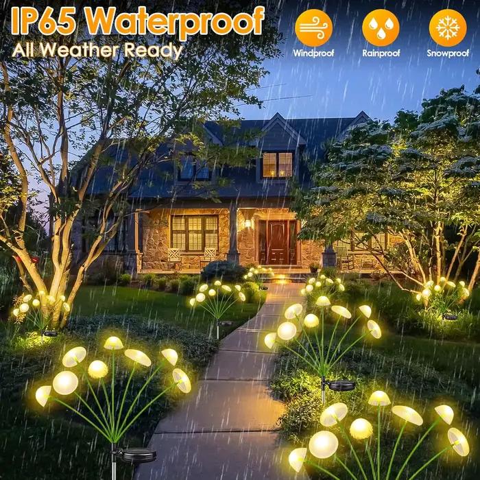 Lampes solaires de jardin LED double Mode lumières solaires en forme de champignon décor étanche cour Patio voie méduse pour ambiance de jardin