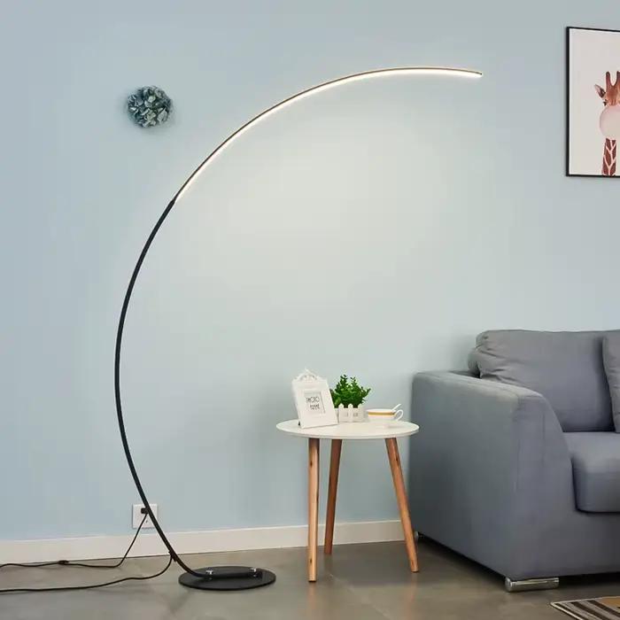 Arc RGB lampadaires noir blanc C à distance lampadaires nordique LED lumière d'angle pour salle à manger salon décor éclairage intérieur