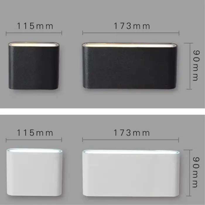 Moderne étanche extérieur 12W mur LED lampe IP65 aluminium haut et bas applique murale jardin porche applique décoration lumière 110V 220V