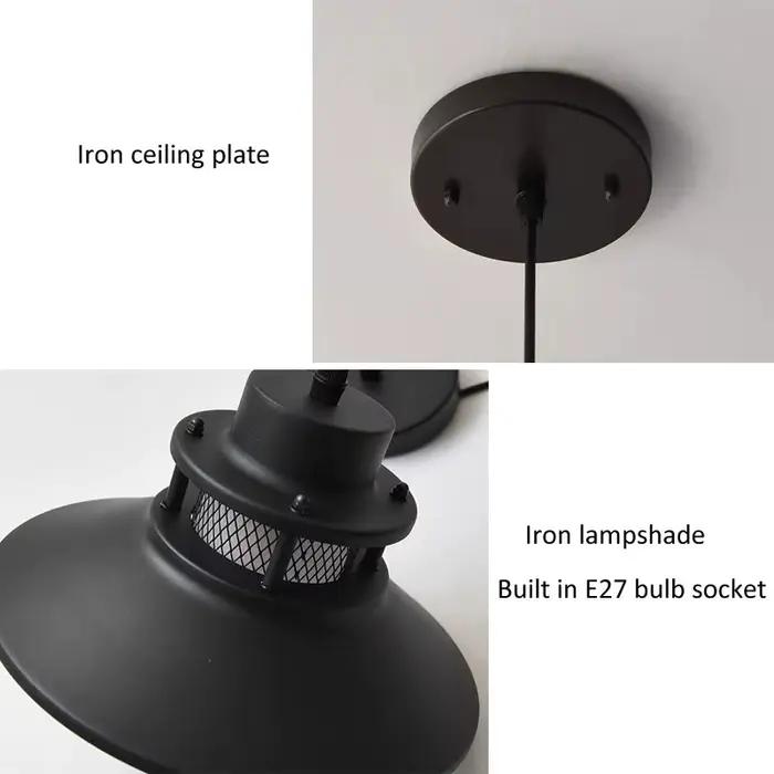 Lampe suspendue extérieure étanche américaine minimaliste jardin couloir balcon cour lumière intérieure Villa chambre suspension