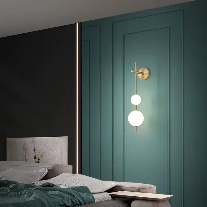 Applique murale LED design nordique pour salon, chambre, couloir – Lampe murale dorée moderne et simple – Décoration et éclairage intérieur