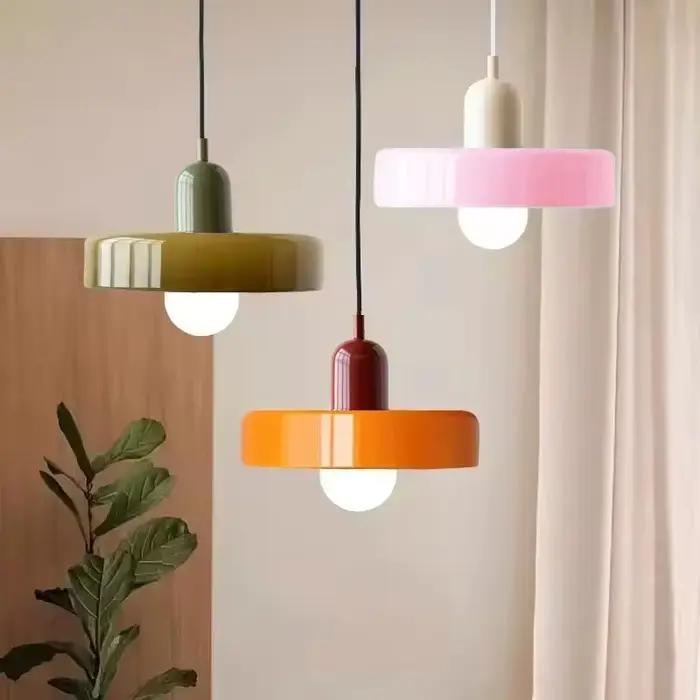 Lampes suspendues en verre rétro nordique intérieur E27 LED lustre salon salle à manger chambre cuisine luminaires décoratifs