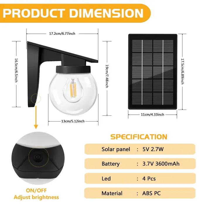 Lampe de paysage E27 ampoule lumière éclairage solaire applique étanche paysage rue Garage jardin voie porche granaire extérieur