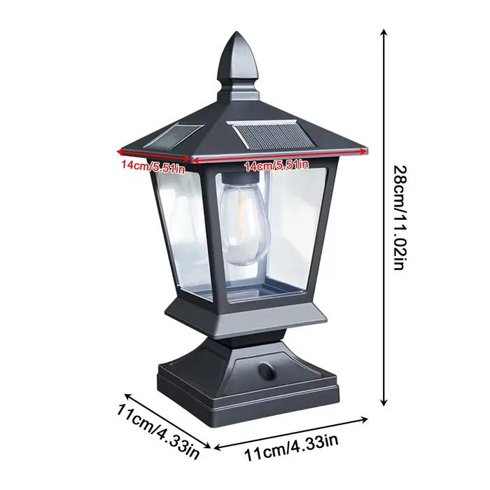 Lampes solaires étanches pour villas, lampes de poteau pour cour, lampes de poteau extérieures rurales, ampoules LED, éclairage
