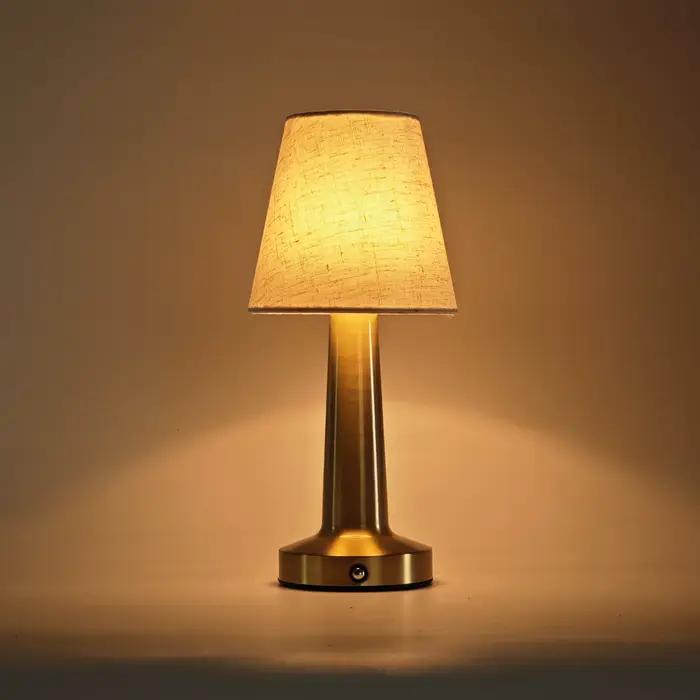 Lampe de Table LED avec abat-jour en tissu, lampe de chevet à capteur tactile, lampes de lecture rechargeables pour chambre à coucher, Restaurant, Bar, éclairage décoratif