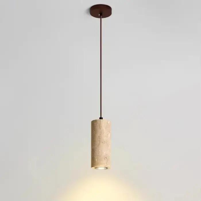 Lampe en travertin jaune, lustres de chambre à coucher, lampes suspendues de chevet, éclairages rétro pour salon, lampes suspendues pour comptoir de bar.