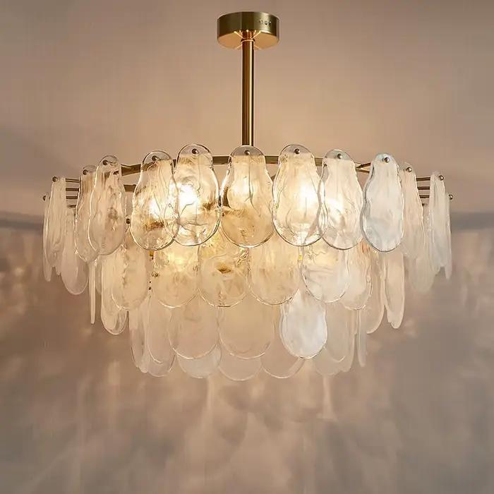 Lustre Rétro Français de Luxe, Suspension en Verre en Forme de Goutte d'Eau, Lumière Chaleureuse et Romantique pour Salon, Chambre à Coucher, Décoration Intérieure