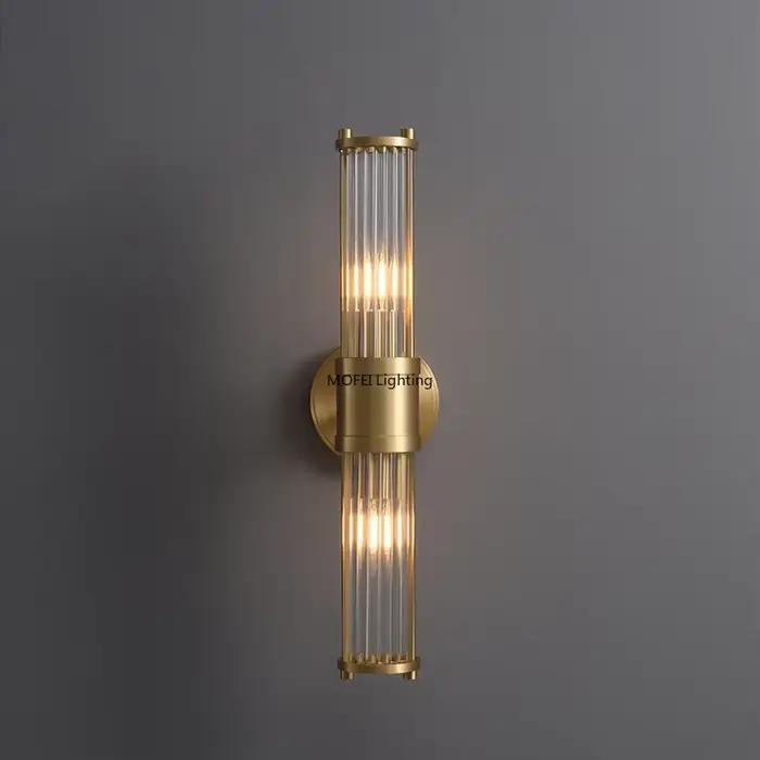 Applique murale LED en laiton et cristal de luxe nordique, luminaire moderne pour chambre, salon, salle à manger, décoration intérieure