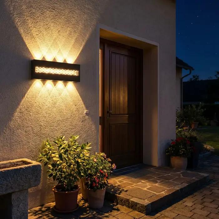 Applique murale LED extérieure étanche IP65 en aluminium, design simple, idéale pour couloir, jardin, escalier, mur extérieur, chambre, salon