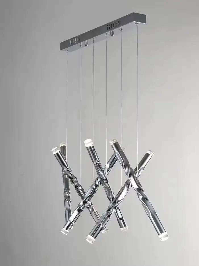 Moderne LED créatif or Tube rond conception Droplight Duplex Penthouse escalier suspension lumière maison éclairage intérieur décoration