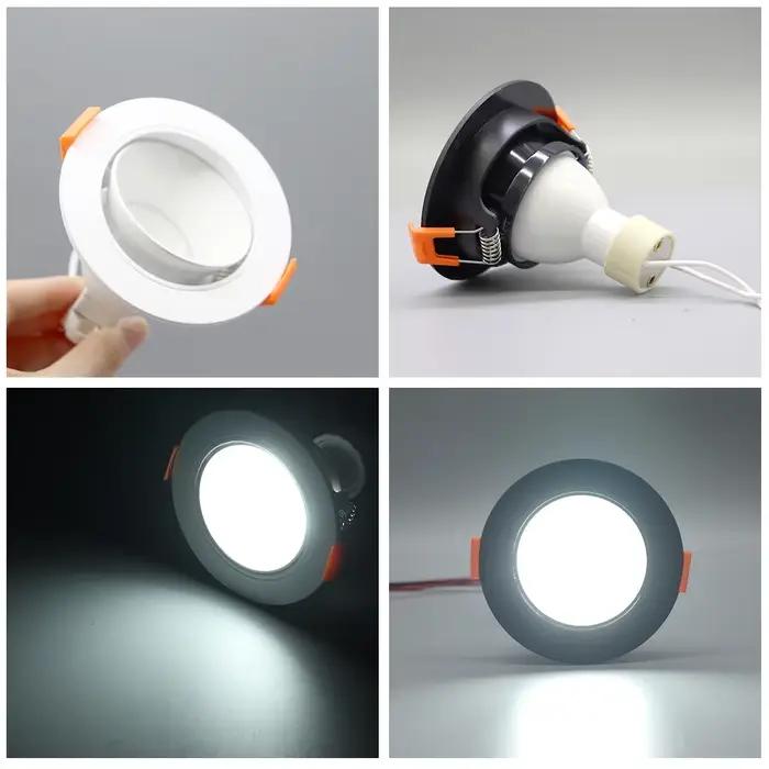 Kit de 10 spots encastrés réglables GU10/GU5.3 à base céramique - Plafonnier encastré blanc et noir pour usage domestique/commercial