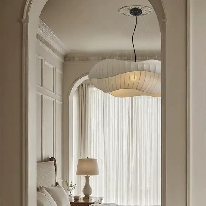 Lustre Led de Style médiéval français, décoration de la maison, chambres principales et d'amis, Restaurants, hôtels, luminaires en tissu