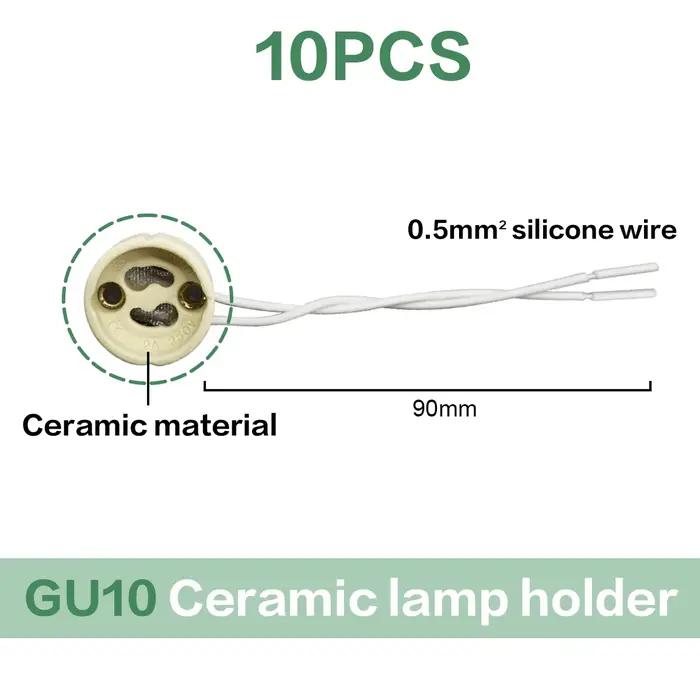 Kit de 10 spots encastrés réglables GU10/GU5.3 à base céramique - Plafonnier encastré blanc et noir