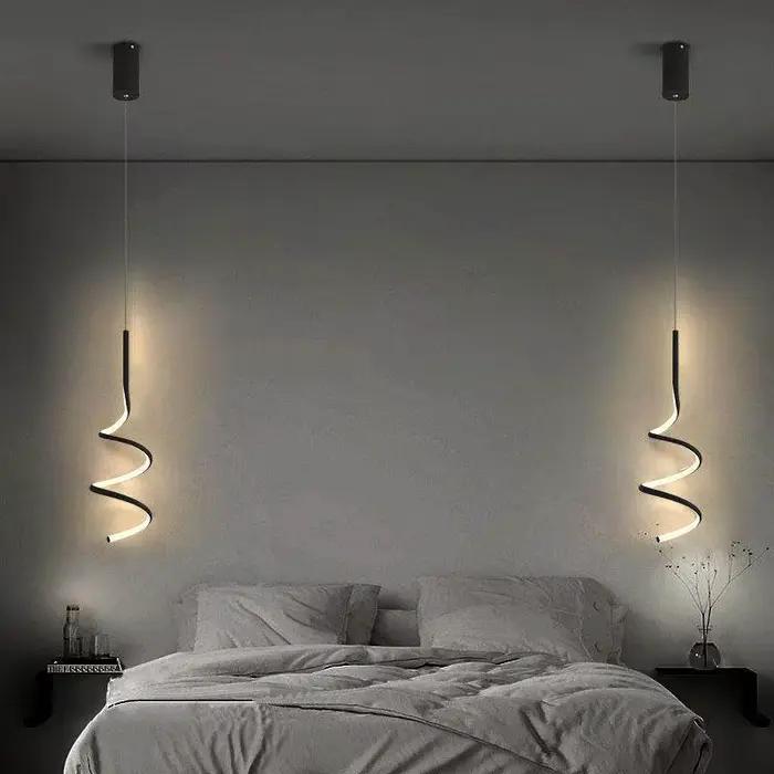 Lampe suspendue LED nordique, éclairage d'intérieur, luminaire décoratif d'intérieur, idéal pour une chambre à coucher, une table à manger, un salon ou des escaliers