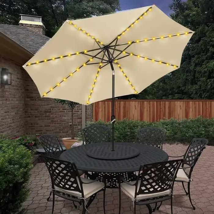 Lampe solaire décorative pour parasol de jardin, alimentée par l'énergie solaire, pour extérieur, jardin, cour, terrasse, piscine, pelouse