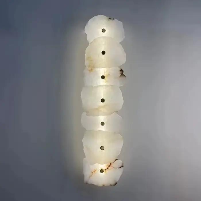 Applique murale en marbre italien, design artistique de luxe, lampe murale créative pour chambre à coucher, salon, décoration intérieure en cuivre massif