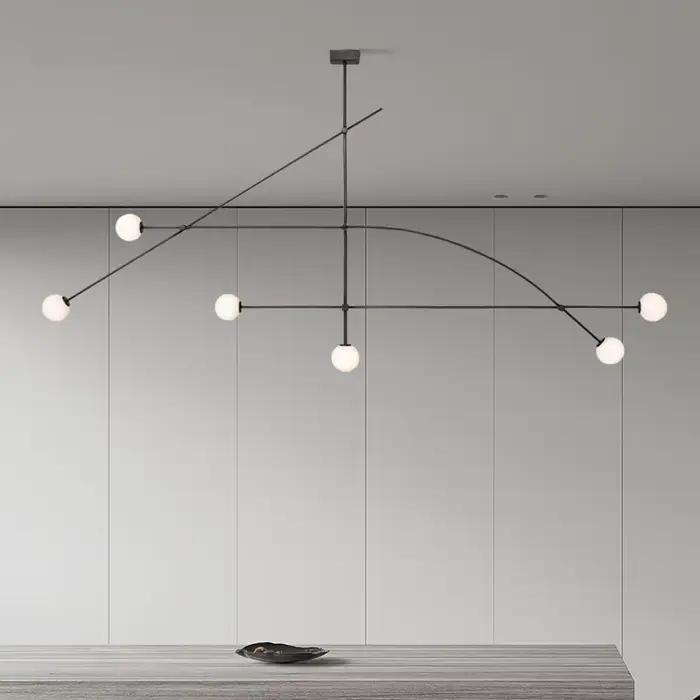 Plafonnier suspendu noir moderne avec verre dépoli pour salon chambre à coucher restaurant design contemporain luminaires装饰性吊灯现代黑色设计适用于客厅卧室餐厅