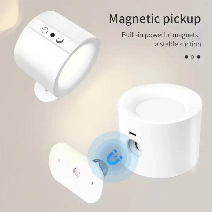 Mur LED lumière Rechargeable tactile Double tête applique 360 rotatif 3 couleurs appliques lumière sans fil veilleuses pour chambre