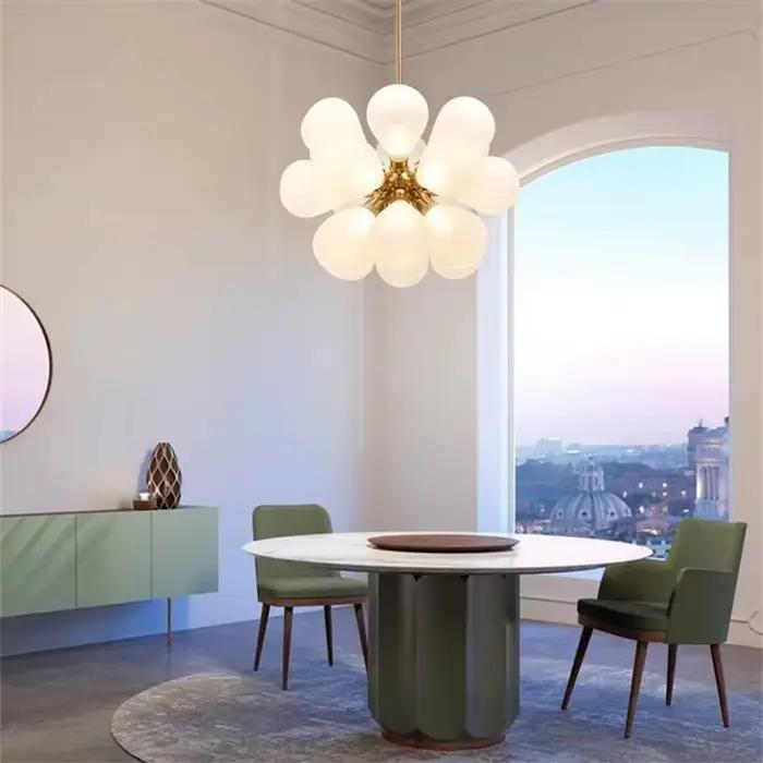 Plafonnier LED en Verre à Bulles Vertes, Design Créatif, Luminaire Décoratif d'Nik, Idéal pour un Salon, une Chambre à Coucher o